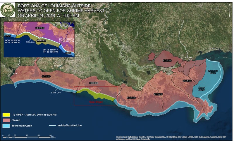 Portion of Louisiana Offshore Waters Opening April 24 For Shrimp Season