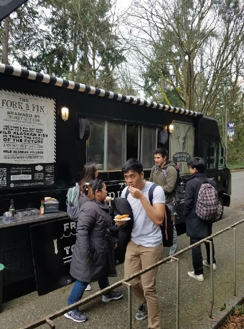 Trident Brings Its Fork & Fin Food Truck to UW, Students Line up for Pollock Tacos, Fish & Chips