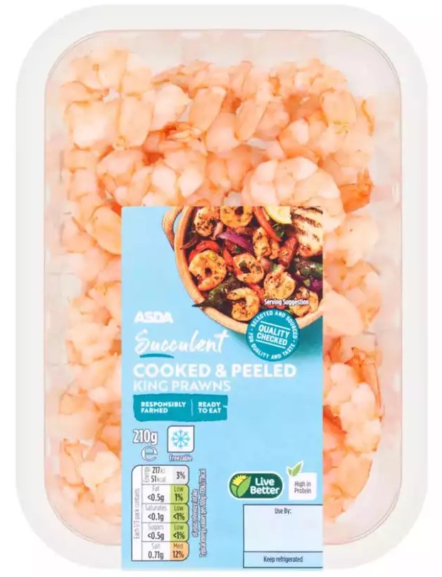 Asda Issues Recall Of Incorrectly Coded Cooked And Peeled King Prawns