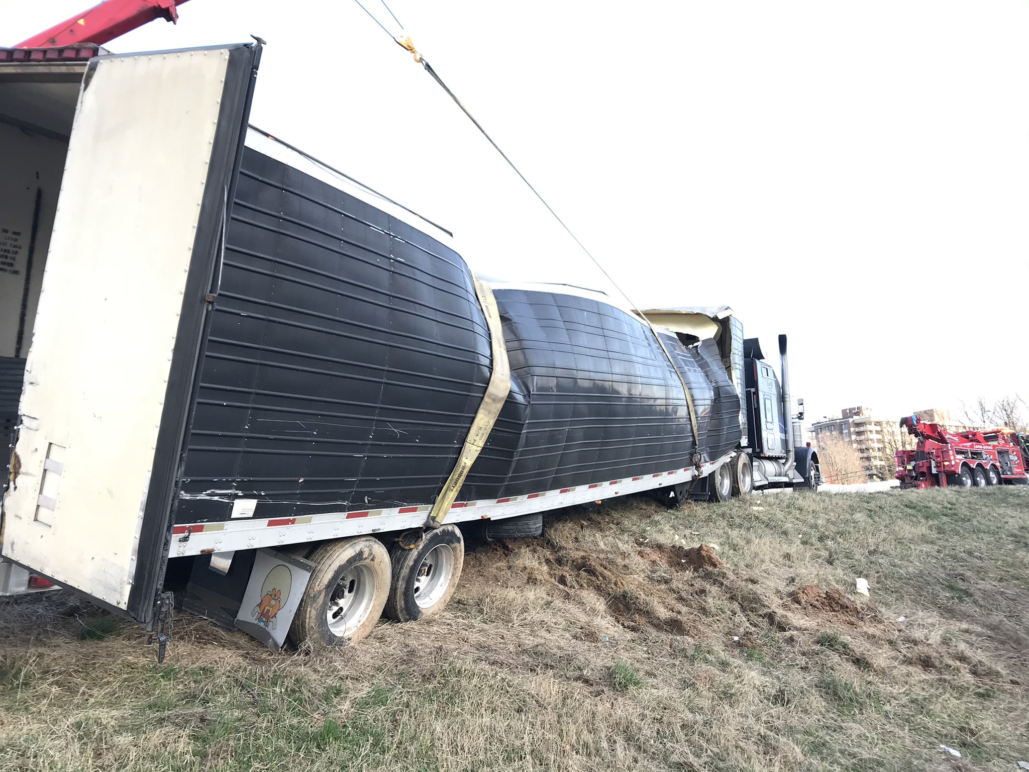 Tractortrailer Loaded With Over 20 Tons of Frozen Fish Crashes on Virginia Highway