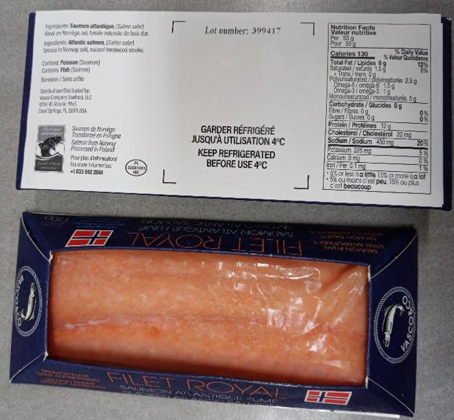 Vasco & Co. Brand Filet Royal Smoked Atlantic Salmon Recalled Due to Listeria Concerns