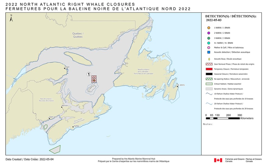 DFO Announces First Snow Crab Grid Closures For The Season After NARW Sighting