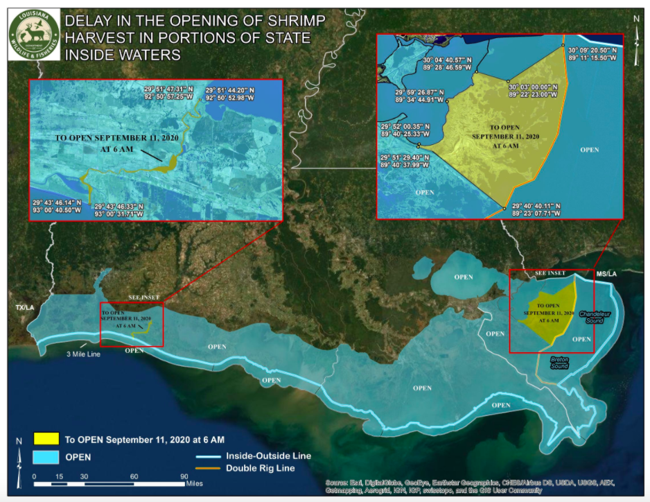Louisiana Delays Opening of Shrimp Season in Portions of Shrimp Management Zones 1 and 3