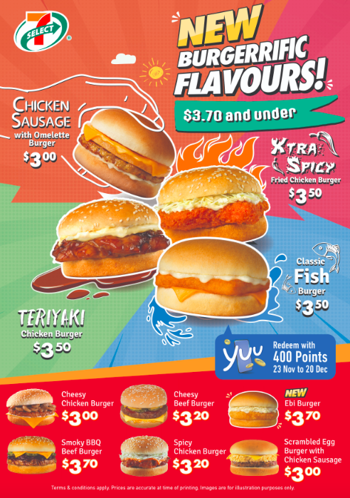 Singapore 7-Eleven Launches 7-Select Fish Burger, Shrimp Burger