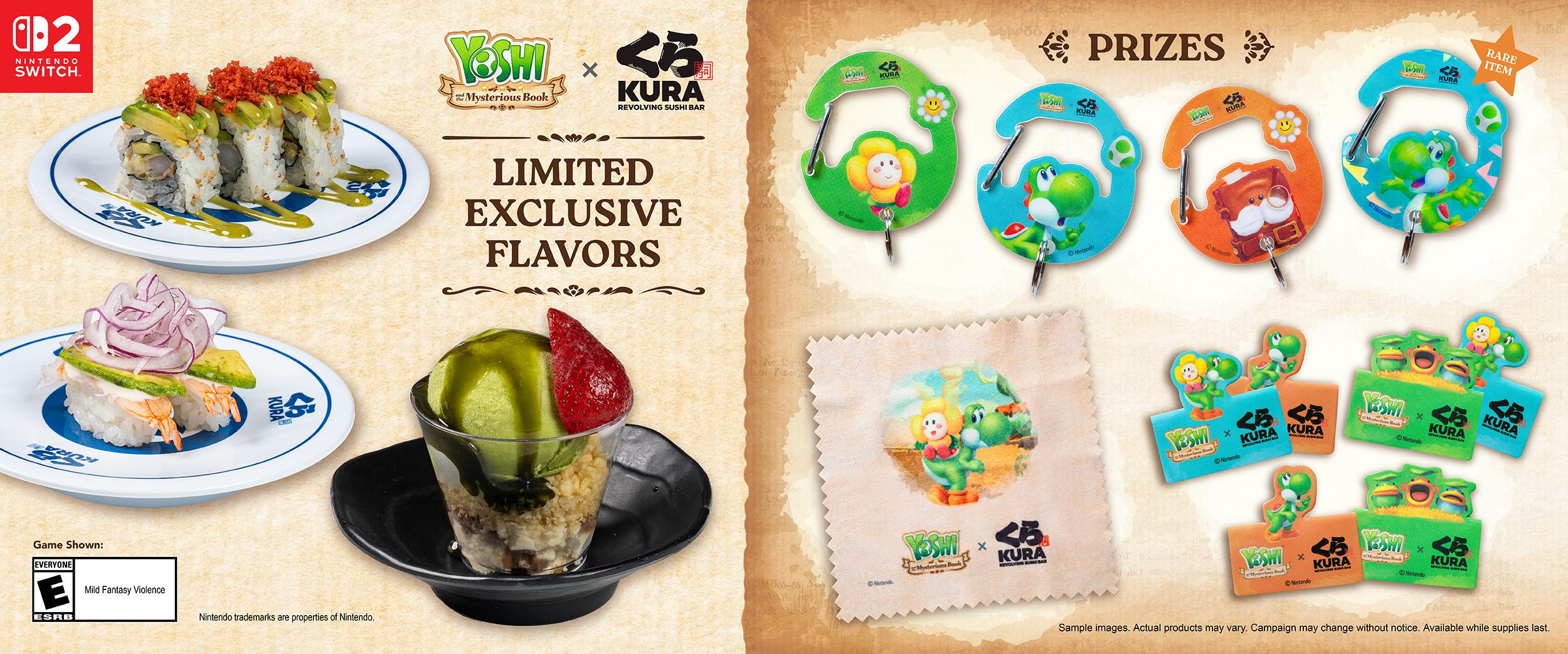 From Pages to Plates: Kura Sushi USA Partners with Nintendo’s Yoshi and the Mysterious Book Game