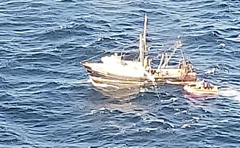 Coast Guard Aids Sinking Fishing Trawler Off Cape May, New Jersey