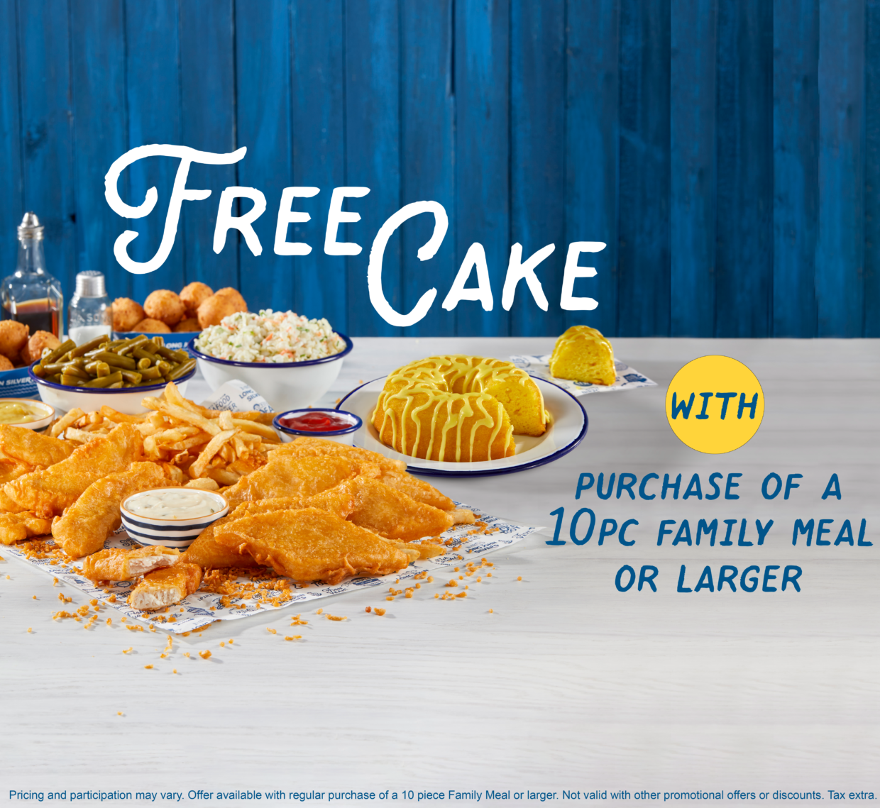 Long John Silvers Offering Free Cake With Family Meal For Limited Time