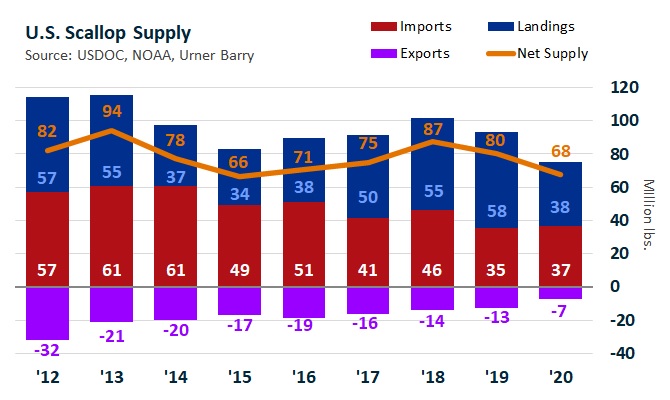 ANALYSIS: Net Supply of Scallops Retreating Since 2018