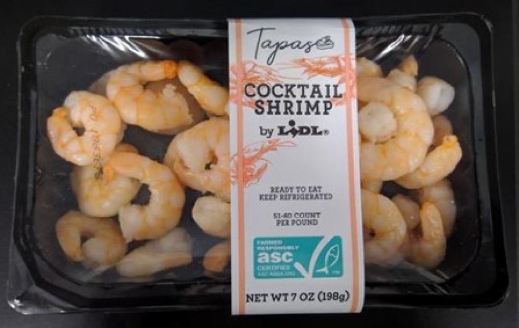 Lidl Recalls Cocktail Shrimp Product from all U.S. Stores